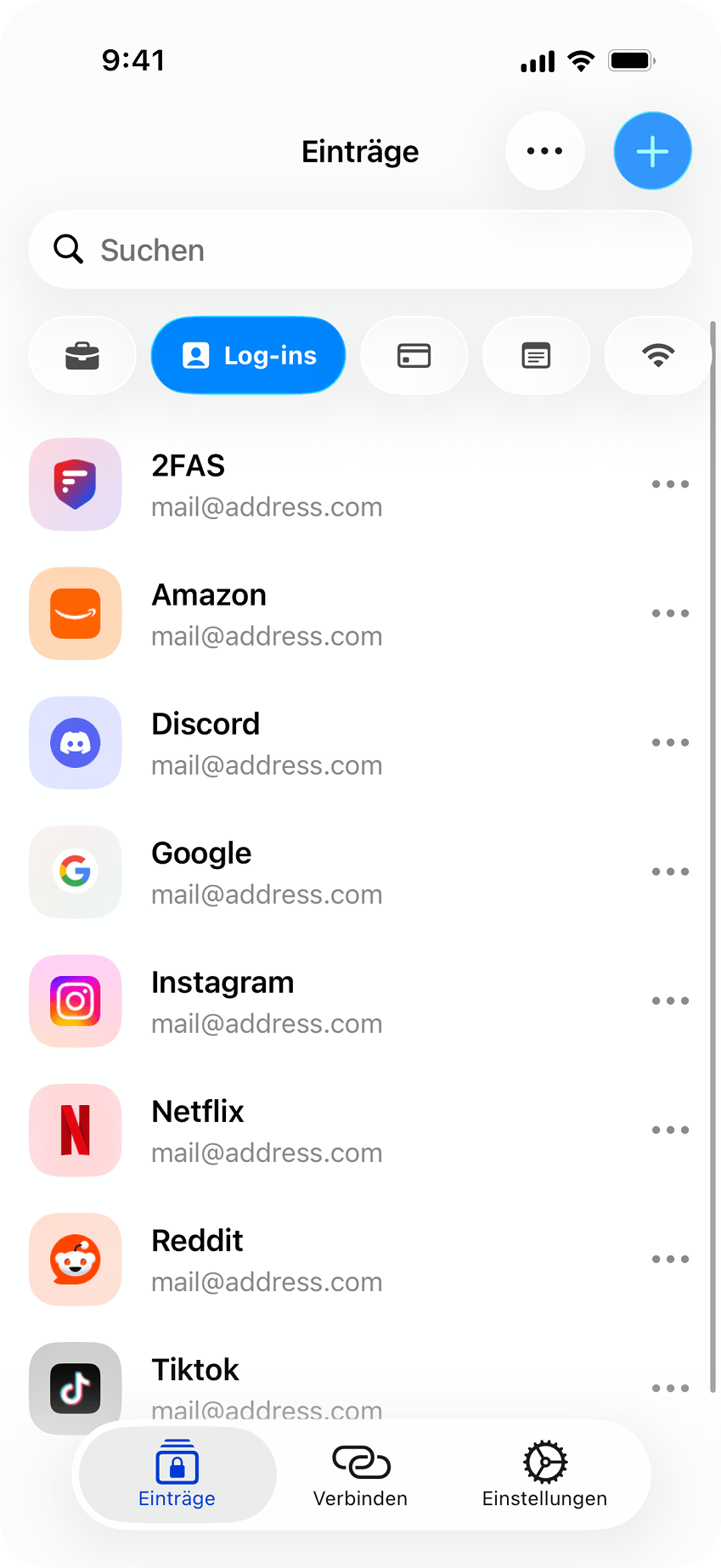 2FAS Pass App – Passwörter