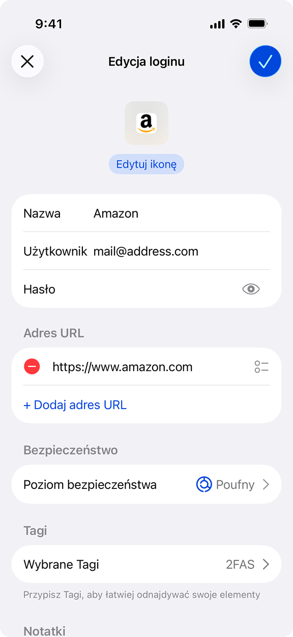 2FAS Pass - Nowe hasło