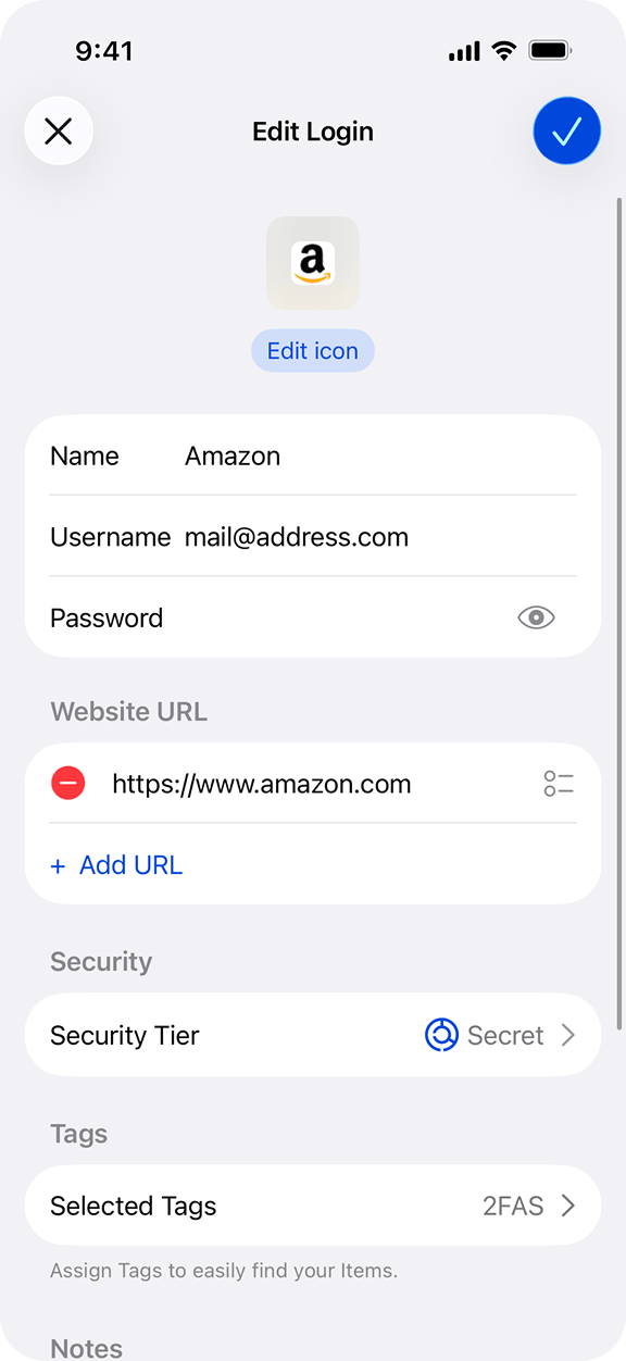 2FAS Pass - New password