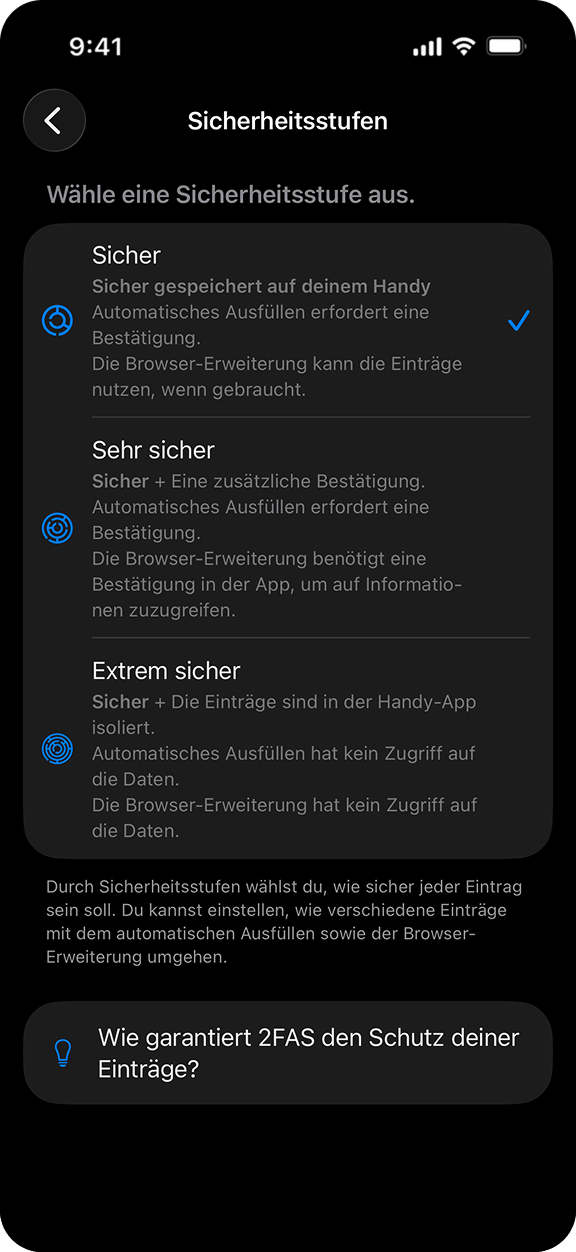 3 Sicherheitsstufen
