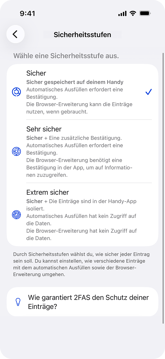 3 Sicherheitsstufen