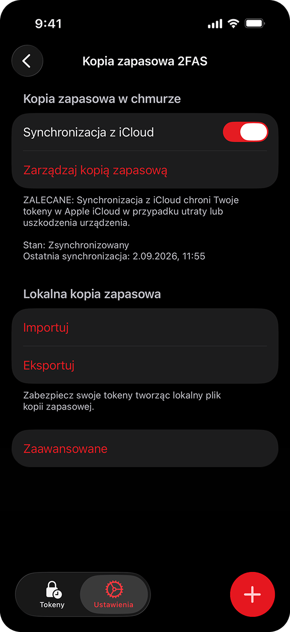 Kopia zapasowa w pliku i chmurze.