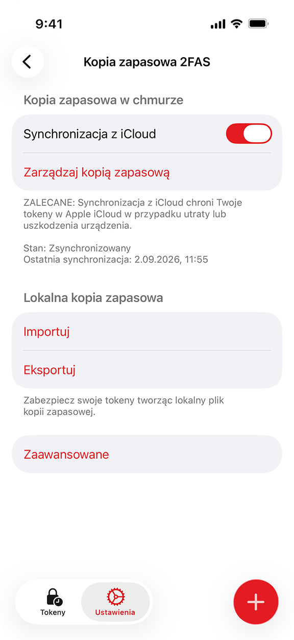 Kopia zapasowa w pliku i chmurze.